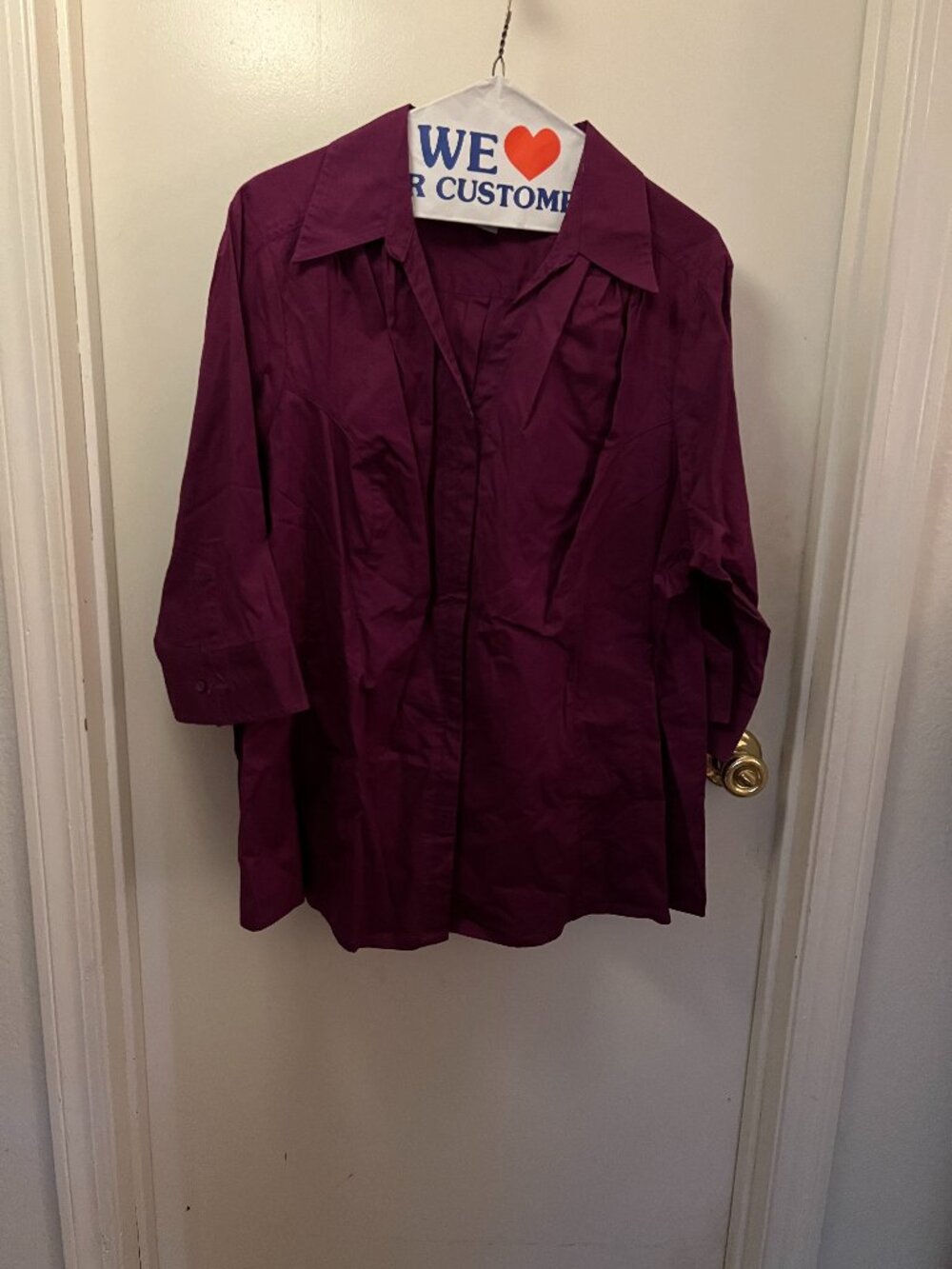 Just My Size Plum Burgundy Blouse W 3X